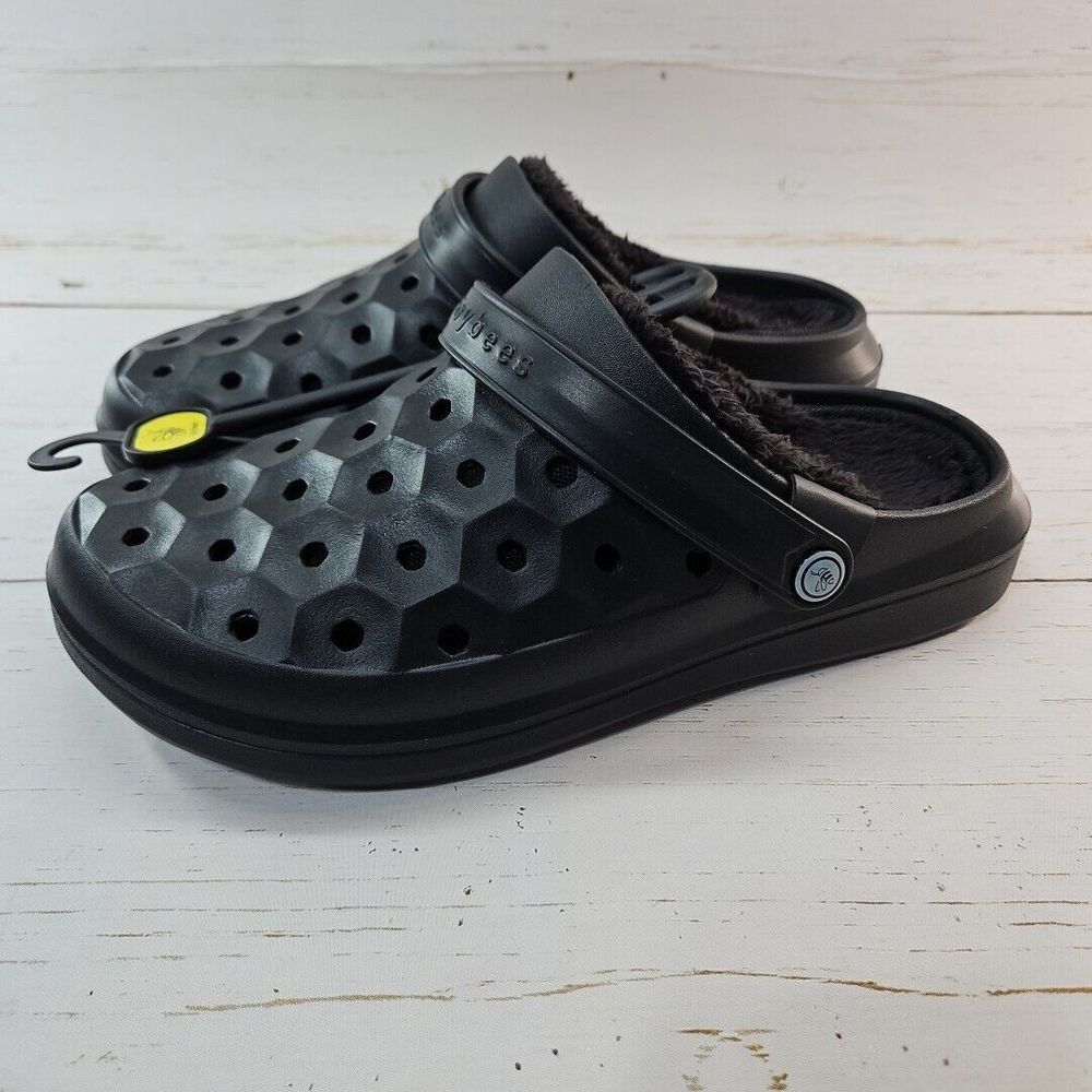 Joybees Varsity Lined Black‎ Clog Mens Size 9 Womens Size 11 Washable Liner